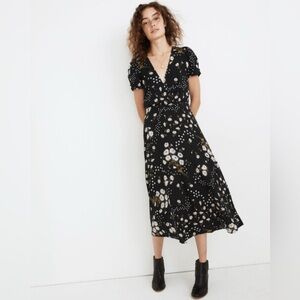 Short Sleeve Black Floral Maxi Dress in size 8